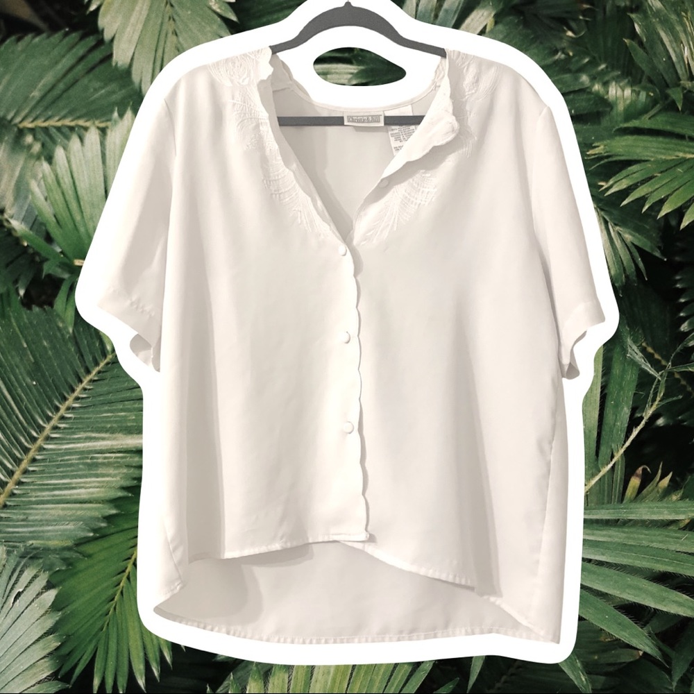 Vintage** white button up. Size large